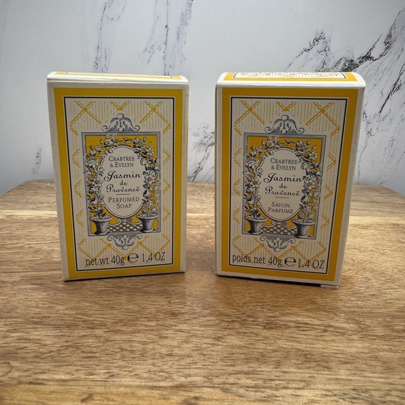 Crabtree & Evelyn Other - New Crabtree & Evelyn Jasmin de Provence Mini Perfumed Bath Soaps 1.4oz Lot Of 2